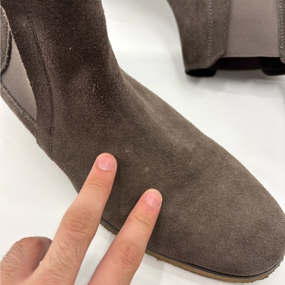 ALLSAINTS Taupe Suede Chelsea Boots western cowboy festival Shoes Men's Size 9 - Picture 4 of 14